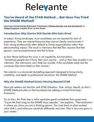 You’ve Heard of the STAR Method… But Have You Tried the SHARE Method?