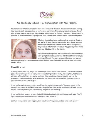 Are You Ready to have THAT Conversation with Your Parents?