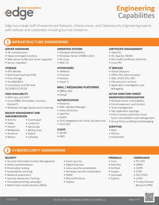 Edge Communications: Engineering Capabilities