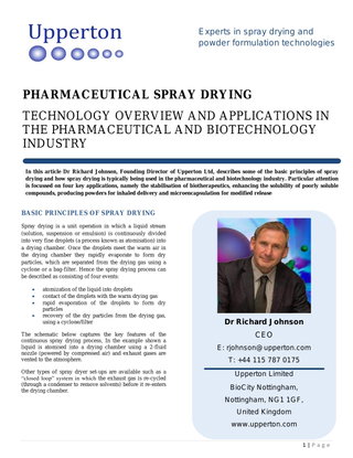 TECHNOLOGY OVERVIEW AND APPLICATIONS IN THE PHARMACEUTICAL AND BIOTECHNOLOGY INDUSTRY