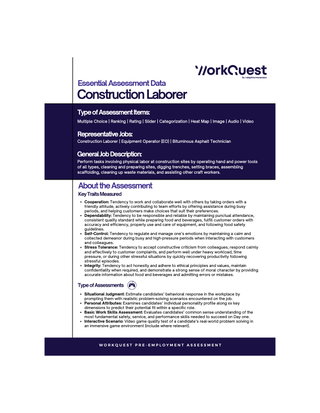 Construction Laborer Safety Assessment