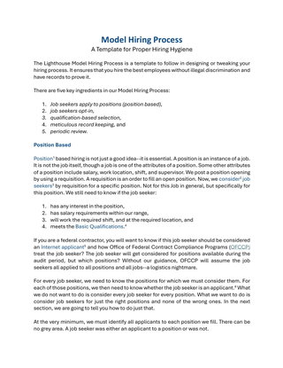 Model Hiring Process: A Template for Proper Hiring Hygiene