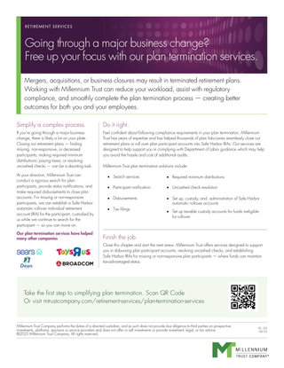 Going through a major business change? Free up your focus with our plan termination services