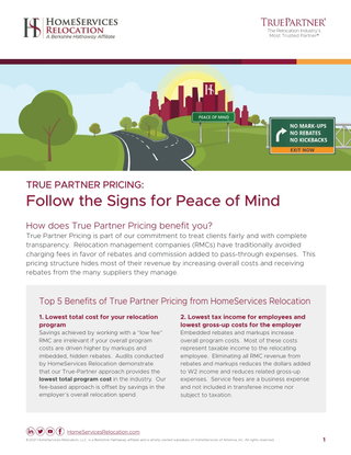 Top 5 Benefits of True Partner Pricing from HomeServices Relocation