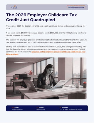 The 2026 Employer Childcare Tax  Credit Just Quadrupled