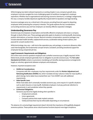 Employer's Guide to Severance Pay