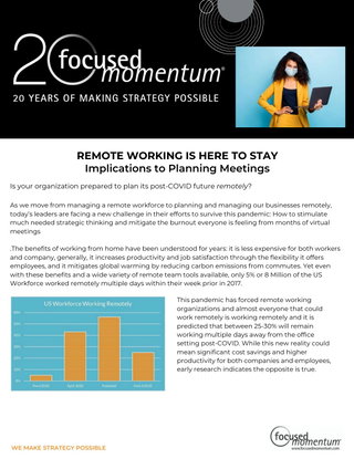 Remote Working Is Here To Stay: Implications to Planning Meetings