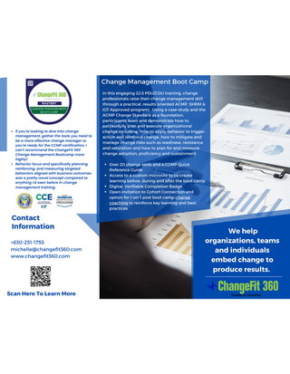 ChangeFit 360 Change Management Boot Camp Info Sheet