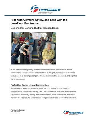 The Low-Floor Frontrunner Minibus - Perfect for Seniors