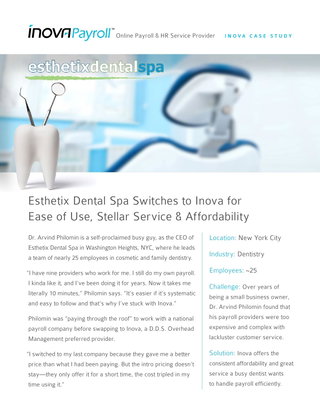 Esthetix Dental Spa Switches to Inova for Ease of Use, Stellar Service & Affordability