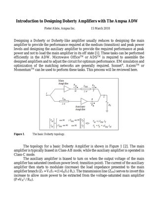 Designing Doherty Amplifiers with the ADW