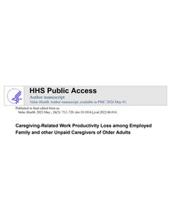 Caregiving-Related Work Productivity Loss among Employed Family and other Unpaid Caregivers of Older Adults