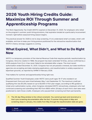 2026 Youth Hiring Credits Guide: Maximize ROI Through Summer and Apprenticeship Programs