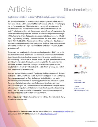 Architecture Matters in today's mobile solutions environment