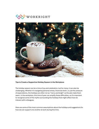 Tips to Create a Supportive Holiday Season in the Workplace