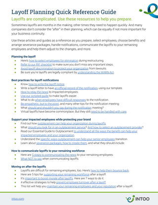 Layoff Planning Quick Reference Guide