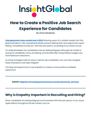 How to Create a Positive Job Search Experience for Candidates