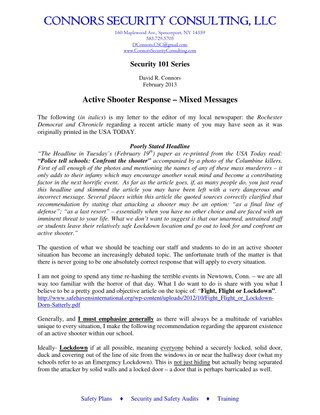 Active Shooter Response – Mixed Messages