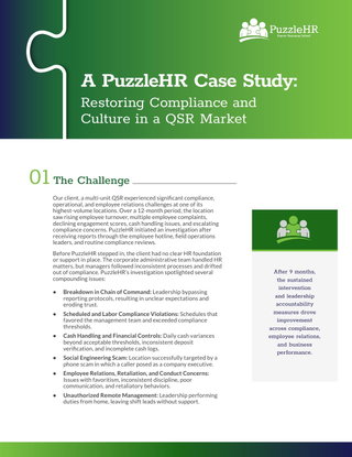 Restoring Compliance and Culture in a QSR Market