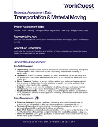 Transportation & Material Moving Industry Safety Assessment
