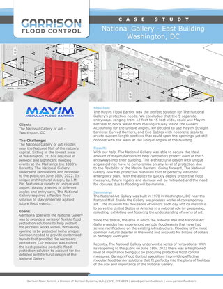 Case Study | Mayim™ Flood Barrier | National Gallery of Art