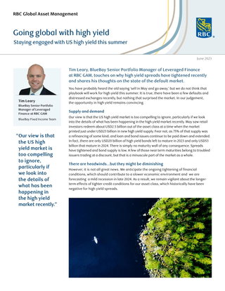  Going global with high yield: Staying engaged with US high yield this summer