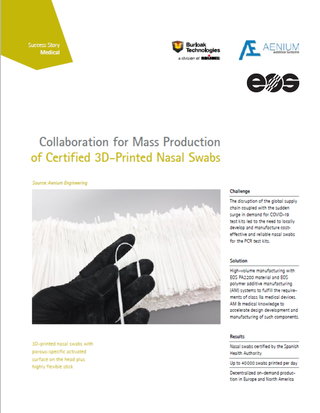 Collaboration for Mass Production of Certified 3D-Printed Nasal Swabs