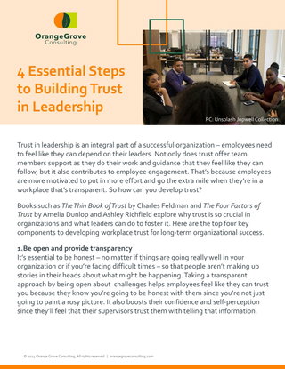 4 Steps Essential for Building Trust in Leadership