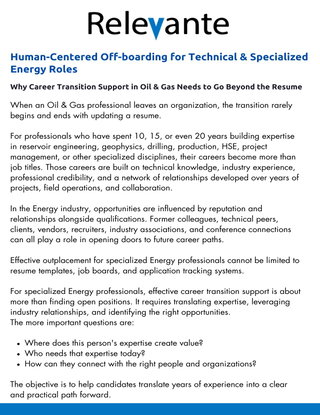 Human-Centered Off-boarding for Technical & Specialized Energy Roles