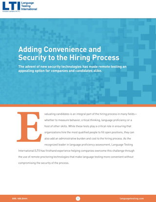 Adding Convenience and Security to the Hiring Process
