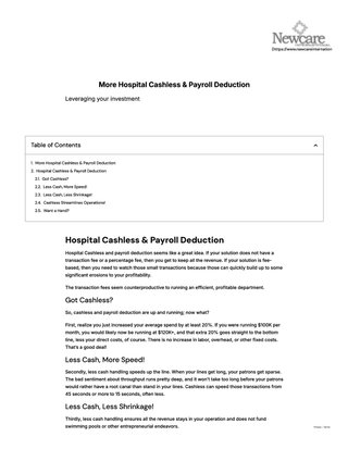 More Hospital Cashless & Payroll Deduction  