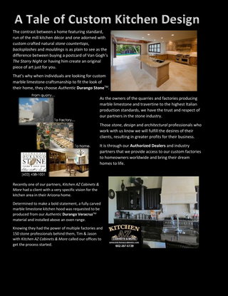 Custom Kitchen Design With Natural Stone