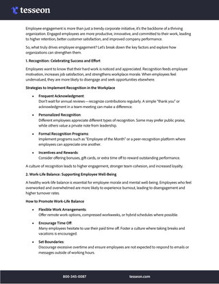 Top Drivers of Employee Engagement