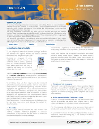 Li-Ion Battery: Stable and Homogeneous Electrode Slurry 
