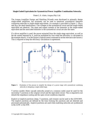 Single-Ended Equivalents for Symmetrical Power Combination Networks