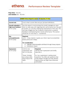 Performance Review Template