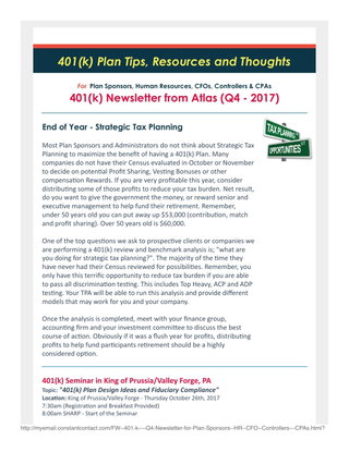 Atlas 401(k) Newsletter Q4 2017