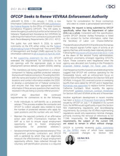 OFCCP Seeks to Renew VEVRAA Enforcement Authority