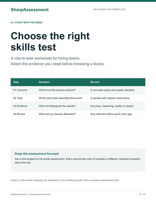 Choosing Job-Related Skills Tests: A Hiring Team Worksheet