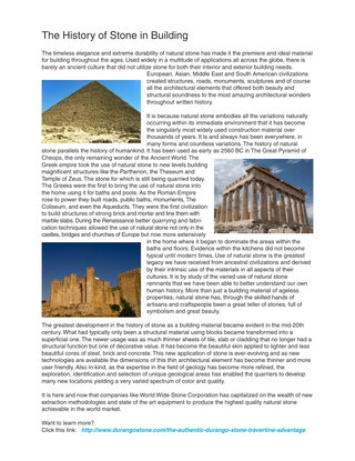 The History of Stone in Building