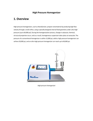 High Pressure Homogenizer: Applications & Classifications