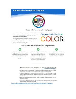 The Inclusive Workplace Program