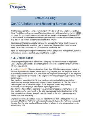 Late Filing ACA?