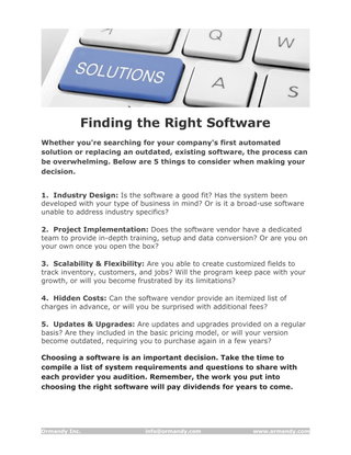 Finding the Right Software: 5 things to Consider