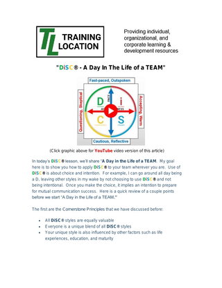 "DiSC® - A Day In The Life of a TEAM"