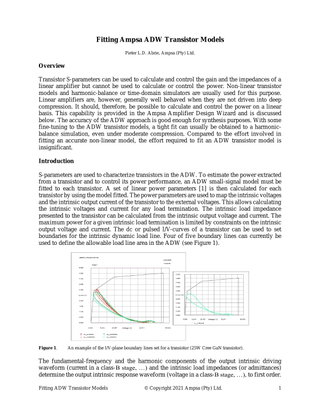 Fitting Ampsa ADW Transistor Models