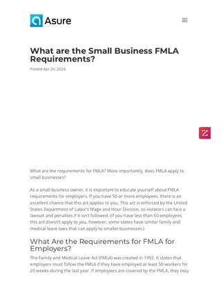What are the Small Business FMLA Requirements 