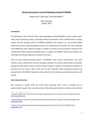 Flood Improvement and LID Modeling Using XPSWMM — a Case Study