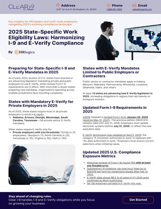2025 State-Specific Work Eligibility Laws: Harmonizing I‑9 and E‑Verify Compliance