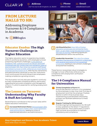 From Lecture Halls to HR: Addressing Employee Turnover and I-9 Compliance in Academia